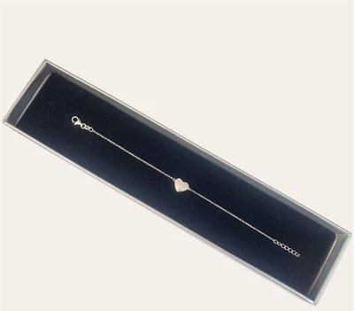 bracciale donna ragazza argento 925% anallergico cuore centrale con zirconi - Immagine 1 di 4