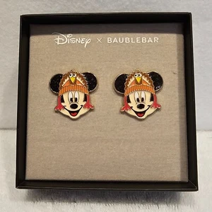 Baublebar Disney Thanksgiving Mickey Turkey Earrings Enamel NIB Gobble Gobble - Picture 1 of 4
