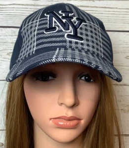 New York (NY) Big City Adjustable Blue Hat Plaid - Picture 1 of 3