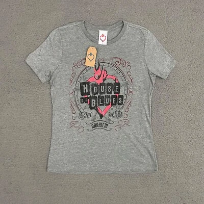 House of Blues рубашка женщин маленький серый графический Anaheim графический повседневный мама - Изображение 1 из 4