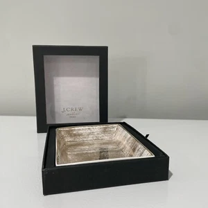 J. CREW Jewelry Trinket Tray Holder Dish Organizer Ceramic Gold Small Gift - Picture 1 of 7
