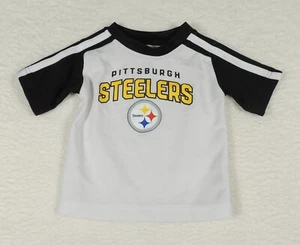 NFL Pittsburgh Steelers Unisex Baby/Toddler Black White Shirt Size 12M LOGO - Picture 1 of 5