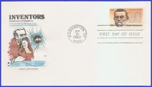 USA5 #2055 U/A HOUSE OF FARNAM 2 FDC Electrical Theories C Steinmetz - Bild 1 von 1