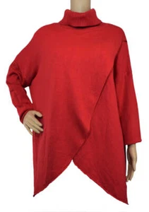 Ladies New Winter Italian Lagenlook Cowl-Neck Roll Neck Wrap Over Dip Hem Jumper - Picture 1 of 14