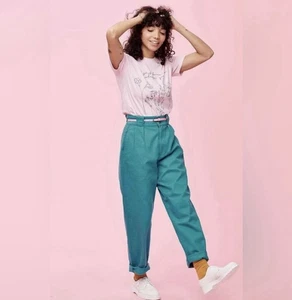 Lucy & Yak High Waisted Bio Cotton Retro Addison Jeans Petrol Blau Gr. 24 - Bild 1 von 12