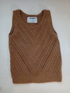 Old Navy Children's Sweater Vest Size 4 Camel Color Sleeveless Lightweight - Picture 1 of 5