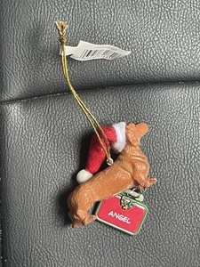 Ganz Weihnachtsdackel mit Weihnachtsmütze Wiener Hund Ornament - Bild 1 von 8