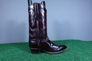 Lucchese Classic Leather Dark Cherry cowboy boots Women - sz 8 B - Picture 1 of 10