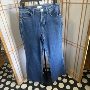 LC Lauren Conrad Super HighRise Flare Wide Leg Blue Denim Jeans Size 10 EUC-MINT - Bild 1 von 15