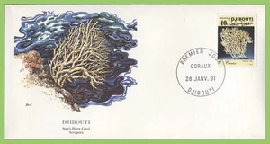 Djibouti 40f Coral stamp on First Day Cover - Picture 1 of 1