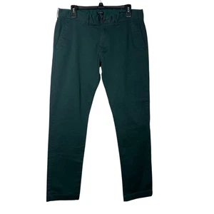 J. Crew Chinos Flex Slim Fit Pants Dark Green Men's Size 33/32 Preppy - Picture 1 of 16
