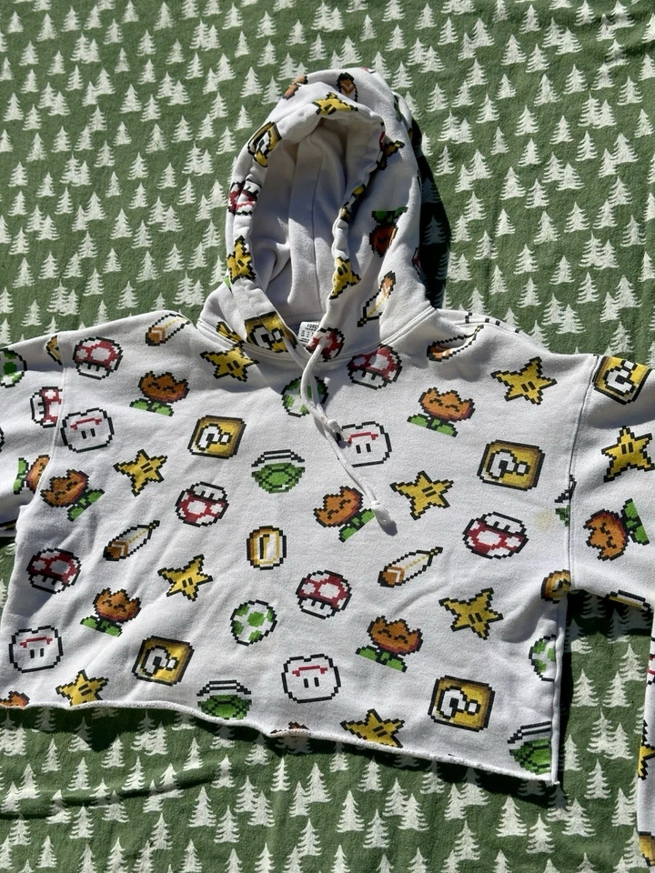 Sudadera con capucha con estampado de píxeles Super Mario de Super Nintendo Tokyo talla mediana Foto 1 de 4