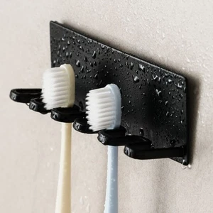 Wall-mounted Toothbrush Storage Rack 5 Slots Toilet Hanger Shelf Toiletry - Picture 1 of 14