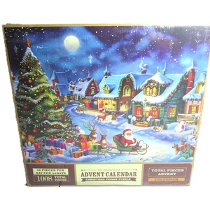 CIYOJA Advent Calendar Jigsaw Puzzle 1008 Pieces Holiday Village Reusable  - Picture 1 of 3