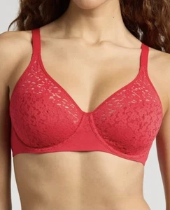  Chantelle  13F1 Norah Comfort Underwire Bra 32DDD Poppy Red - Picture 1 of 2