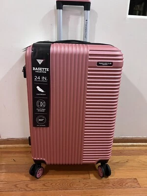TRAVELERS CLUB Basette Hardside Luggage Rose Pink 24" Medium Check In - Image 1 of 4