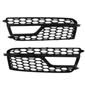 2pcs Front Bumper Fog Light Grill Cover Glossy Black 8T0807681M Replacement for