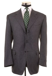 Canali Gray Blue Birdseye SILK CASHMERE Blend Sport Coat Jacket Blazer 52 42 L - Picture 1 of 8