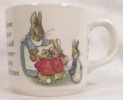 Wedgwood Peter Rabbit Child Mug Porcelain Beatrix Potter Flopsy Mopsy Cottontail - Image 1 of 4