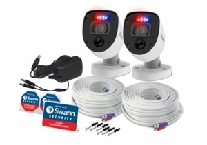 Swann Enforcer PRO-4KRL Twin-Pack 4K UHD CCTV Camera Police Style Lights & Siren - Picture 1 of 6