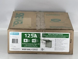 SIEMENS W0816ML1125CU 125A Outdoor Enclosure Type 3R Main Lug Load Center - Picture 1 of 3