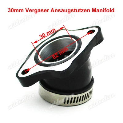 30mm Vergaser Ansaugstutzen Manifold für Engine ATV Quad Buggy Dirt Bike - Bild 1 von 4