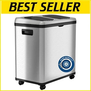 16 Gal Touchless Sensor Trash Can & Recycling Bin - Mobile & Hygienic Design - Picture 1 of 8