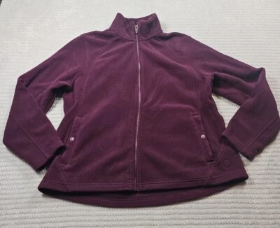 Lands End Polar Niñas Jóvenes XL 18 Ciruela Cremallera Completa Bolsillos Polartec Foto 1 de 4