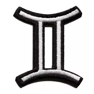 Gemini Astrological Zodiac Symbol Patch Horoscope Twins Sign Embroidered Iron On - Picture 1 of 2