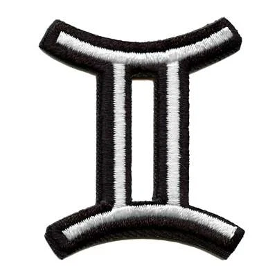Gemini Astrological Zodiac Symbol Patch Horoscope Twins Sign Embroidered Iron On - Image 1 of 2