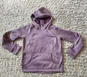 ATHLETA Girl Purple Striped Plush Crush Hoodie XXL 16 - Picture 1 of 9