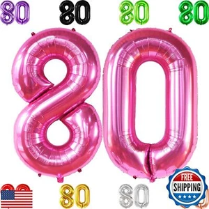 KatchOn, Hot Pink 80 Balloon Numbers - 40 Inch | 80th Birthday Decorations fo - Picture 1 of 5