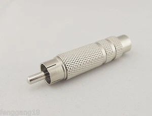 1x Phono RCA Male To Audio AV 6.35mm 1/4" Stereo Female Adapter Converter Nickel - Picture 1 of 4