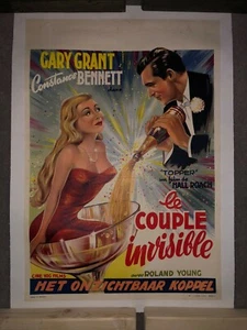Topper 1950R Belgian Linenbacked Movie Poster Constance Bennett Cary Grant Linen - Picture 1 of 1
