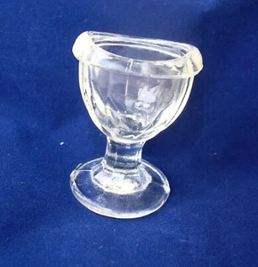 Vintage Clear GLASS Footed Pedestal Eye Wash Cup, marked Korea #7 - Picture 1 of 6