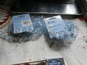 Sears Ty Pennington Style Winters Night Blue Christmas Garland 2 @ 8' Each -A - Picture 1 of 5