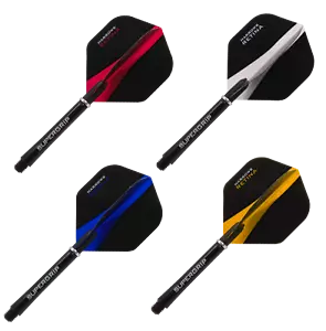 Harrows Supergrip Dart Stems Shafts + Retina Dart Flights Combo Set - Picture 1 of 5