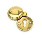 Solid Brass Keyhole Escutcheon with Cover - 35mm