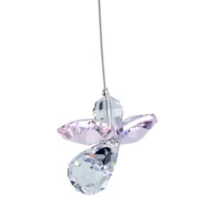 ROSA DE OCTUBRE Colgante Cristal Pequeño Ángel de la Guarda Piedra de Nacimiento Atrapasol Móvil - Imagen 1 de 2