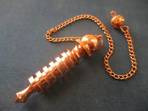 Copper Goddess Of Healing Solid Brass Precision Pendulum + Chain Dowsing Energy - Picture 1 of 4
