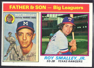 1976 Topps Baseball Card #70 Father & Son Big Leaguers Roy Smalley Jr EX-MT+ *eb