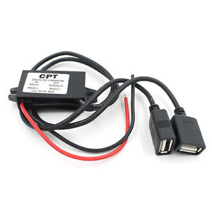 DC 12V To DC 5V3A Dual USB Charger Adapter Power Converter Module For Car