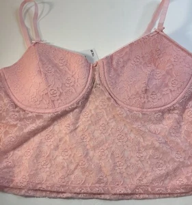 Rue 21 Pink Camisole Top XL Underwire Lightly Padded - Picture 1 of 9