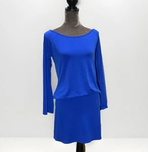 MODA INTERNATIONAL Drop Waist Multiway Jersey Knit Dress Sz M Cobalt Blue - Picture 1 of 6