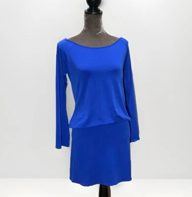 Vestido ajustado tejido jersey cintura caída MODA INTERNATIONAL talla M azul cobalto Foto 1 de 4