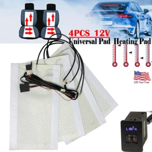 Car Seat Carbon Fiber Heated Cushion Seat Heater Pad Hi-Off-Lo Switch Kit 12V - Picture 1 of 9