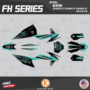 Graphics Kit for KTM 250XC-F 350XC-F 450XC-F (2019-2022) Fh - TEAL - Picture 1 of 6