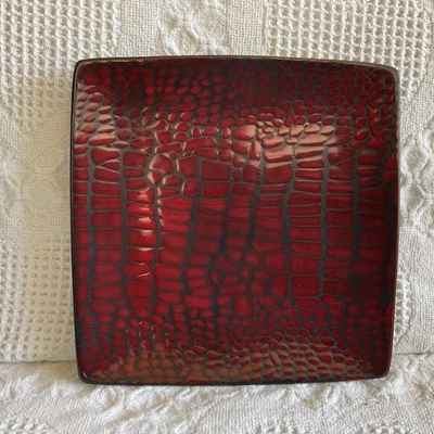 American Atelier Boa Red Replacement Salad Plate Stoneware Red Black 8.5” - Image 1 of 4