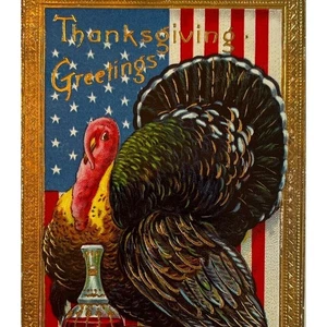 ATQ Postkarte Erntedank Türkei 1912 Ephemera patriotisch geprägt Barton Spooner - Bild 1 von 9