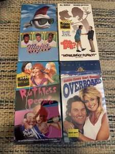 Sealed VHS Lot 4x- Overboard, Major League, What About Bob?, Ruthless People - Picture 1 of 6